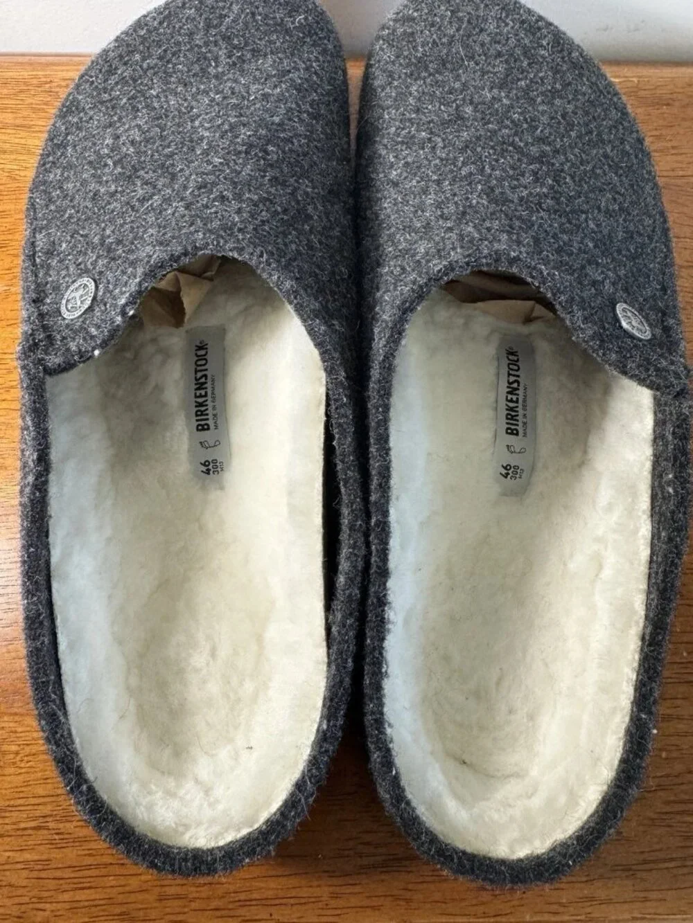 Birkenstock Zermatt Shearling Wool Felt Clogs Anthracite EU 46 Men 13